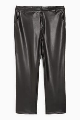 CLOCKHOUSE - trousers - mid-rise waist - straight fit - faux leather