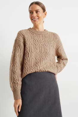 Sweter z wzorem warkocza