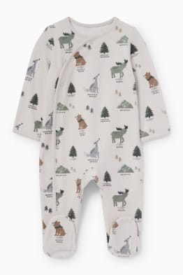 Woodland animals - baby sleepsuit