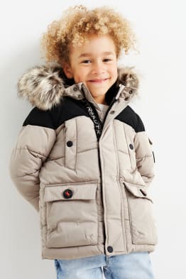 Parka met capuchon en imitatiebontrandje - winter