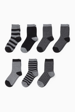 Lot de 7 paires - chaussettes - à rayures