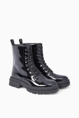 Patent boots - faux leather