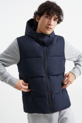 Down gilet with hood