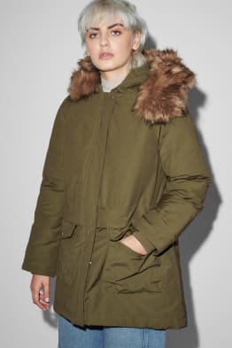 CLOCKHOUSE - parka with hood and faux fur trim