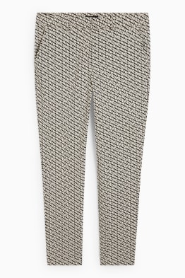 Pantaloni de stofă - talie medie - slim fit - cu model