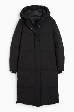 Quilted coat with hood