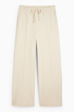Jersey trousers - mid-rise waist - wide leg