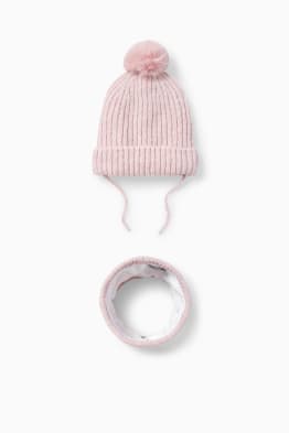 Komplet - czapka z niemowlęca i szal kominowy - 2 części