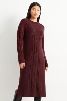 Knitted dress - cable knit pattern
