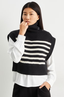 Vestă pulover - cu dungi