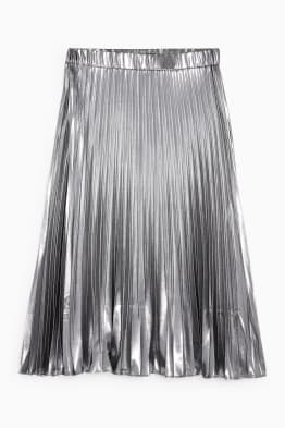 Pleated skirt - shiny