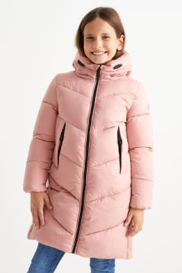 Quilted coat with hood