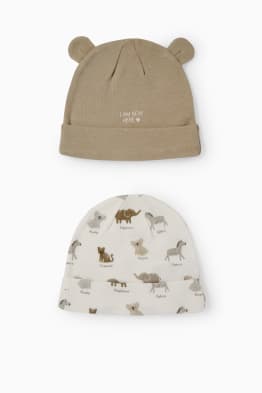 Lot de 2 - animaux - bonnets pour bébé