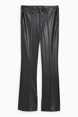 CLOCKHOUSE - trousers - mid-rise waist - bootcut fit - faux leather