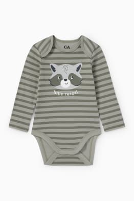 Raccoon - baby bodysuit - striped