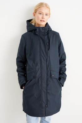 Parka with hood