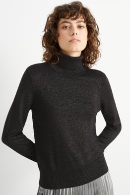 Polo neck jumper - shiny