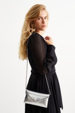 Shoulder bag with detachable bag strap - faux leather