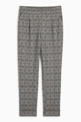 Pantaloni di stoffa - vita alta - tapered fit - a quadretti