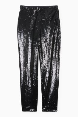 Sequin trousers - high waist - tapered fit