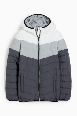 Quilted jacket with hood - water-repellent