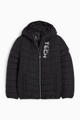 Quilted jacket with hood - water-repellent