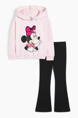 Minnie - set - felpa con cappuccio e leggings svasati - 2 pezzi