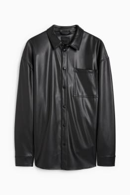 Shirt jacket - faux leather