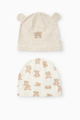 Multipack of 2 - teddy bear - baby hat