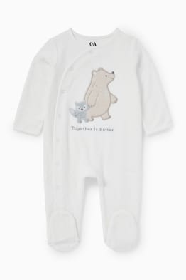 Teddy bear - baby sleepsuit