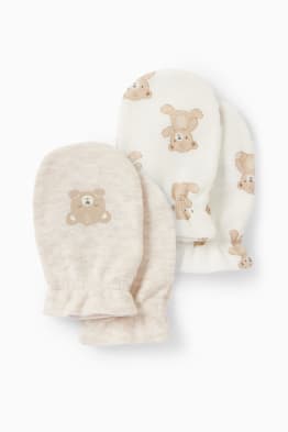 Multipack of 2 - teddy bear - scratch mittens
