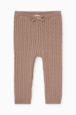 Pantaloni in maglia per neonati - motivo treccia