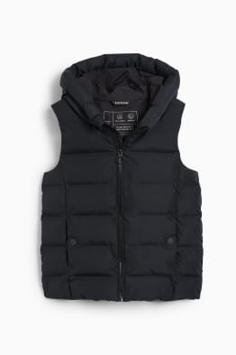 Quilted gilet with hood