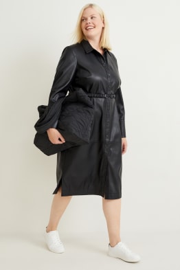 Shirt dress - faux leather