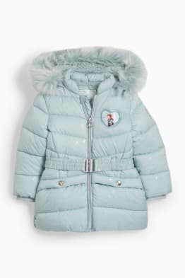 Frozen - quilted jacket with hood and faux fur trim