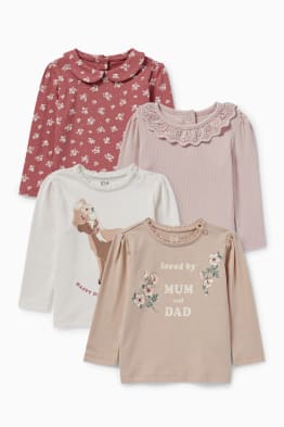 Multipack of 4 - horse and flowers - baby long sleeve top