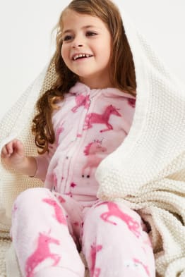 Unicorn - fleece onesie with hood