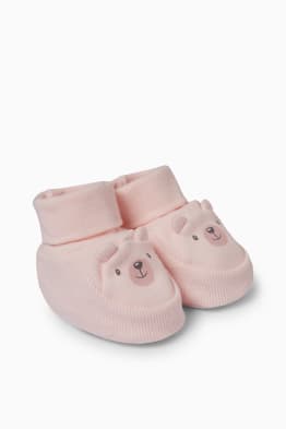 Teddy bear - baby booties