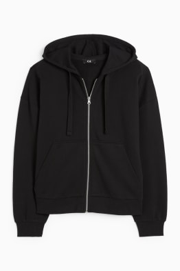 Sudadera básica con cremallera y capucha