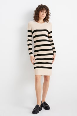 Basic bodycon knitted dress - striped