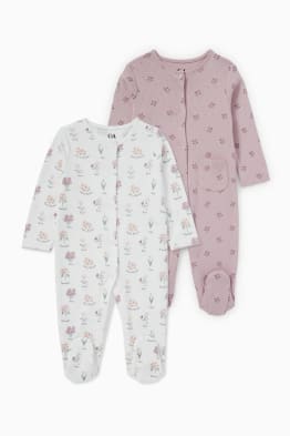 Lot de 2 - pyjamas bébé - à fleurs