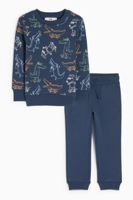 Crocodil - set - bluză de molton și pantaloni de trening