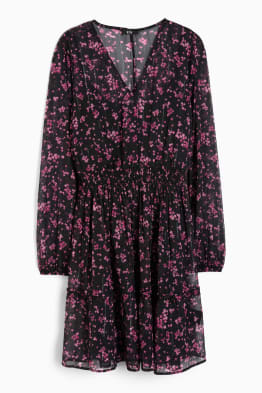 Robe fit & flare avec encolure en V - à fleurs