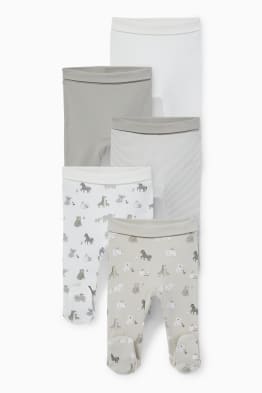 Multipack 5 ks - zvířátka - kalhoty pro novorozence