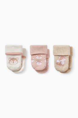 Multipack 3 ks - motiv lištičky - ponožky s motivem pro novorozence