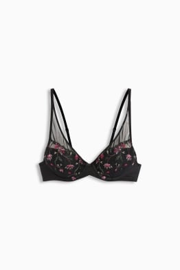 Underwire bra - PLUNGE - padded - floral