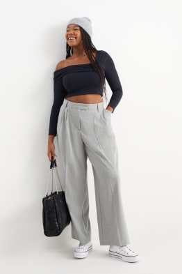 CLOCKHOUSE - pantalon de toile - mid waist - wide leg