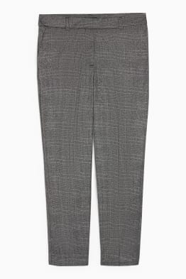 Cloth trousers - mid-rise waist - cigarette fit - check