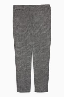 Pantalon de toile - mid waist - cigarette fit - à carreaux