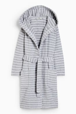 Bathrobe with hood - striped